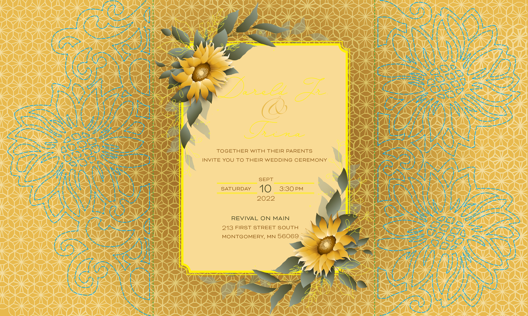 Star Wedding Invite Front